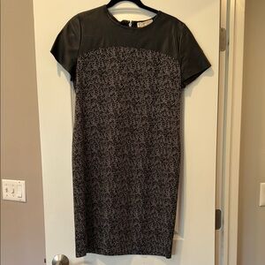 Michael Kors Gray Sheath Dress Short Sleeve Crew Neck